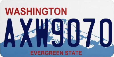 WA license plate AXW9070
