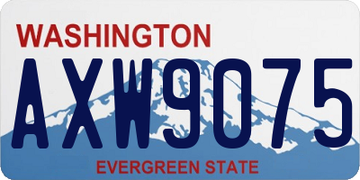 WA license plate AXW9075