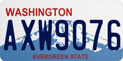 WA license plate AXW9076