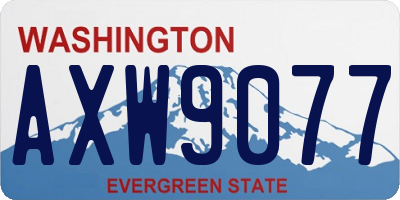 WA license plate AXW9077