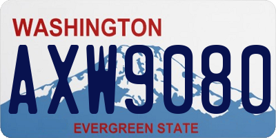 WA license plate AXW9080