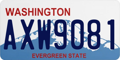WA license plate AXW9081