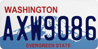 WA license plate AXW9086