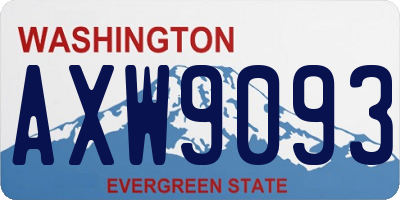 WA license plate AXW9093