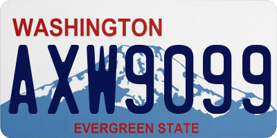 WA license plate AXW9099