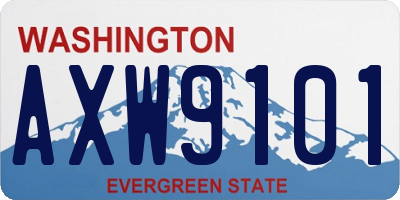 WA license plate AXW9101