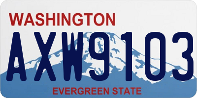 WA license plate AXW9103