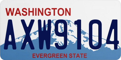 WA license plate AXW9104
