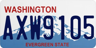WA license plate AXW9105