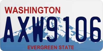WA license plate AXW9106