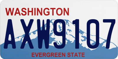 WA license plate AXW9107