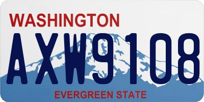 WA license plate AXW9108