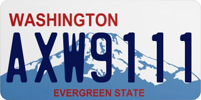 WA license plate AXW9111