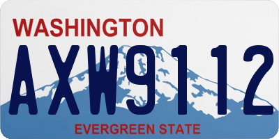 WA license plate AXW9112