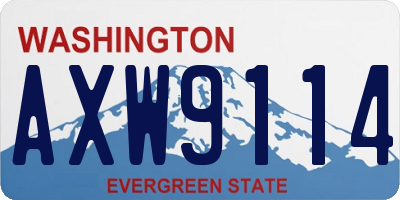 WA license plate AXW9114