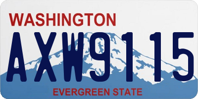 WA license plate AXW9115