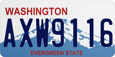 WA license plate AXW9116