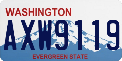 WA license plate AXW9119
