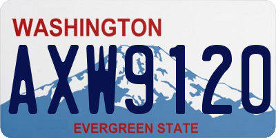 WA license plate AXW9120