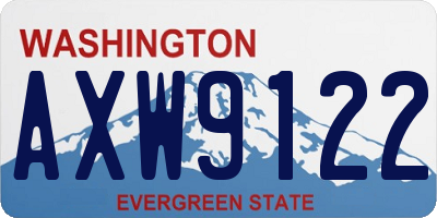 WA license plate AXW9122