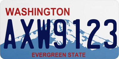 WA license plate AXW9123