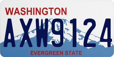 WA license plate AXW9124