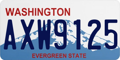 WA license plate AXW9125