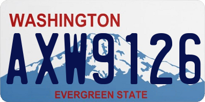 WA license plate AXW9126