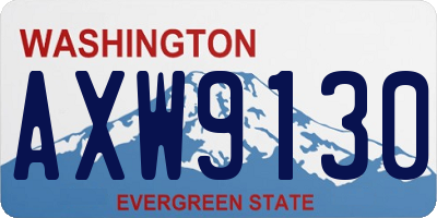 WA license plate AXW9130