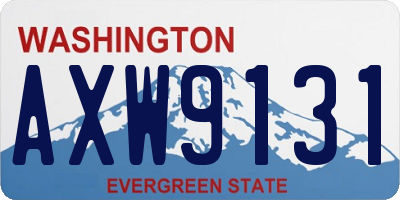 WA license plate AXW9131