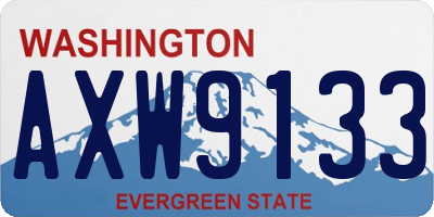 WA license plate AXW9133