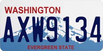 WA license plate AXW9134