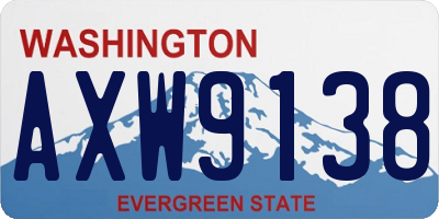 WA license plate AXW9138