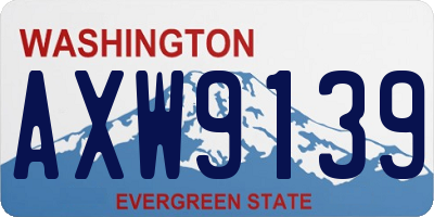 WA license plate AXW9139