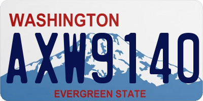 WA license plate AXW9140