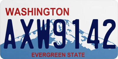 WA license plate AXW9142