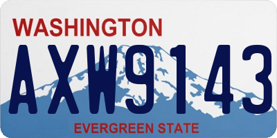 WA license plate AXW9143