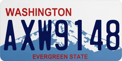 WA license plate AXW9148