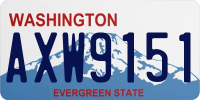 WA license plate AXW9151