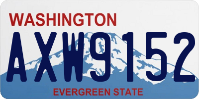 WA license plate AXW9152