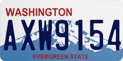 WA license plate AXW9154