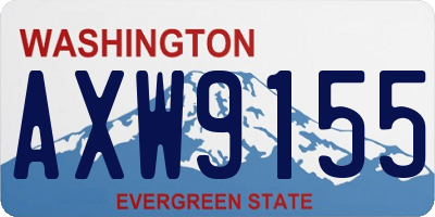 WA license plate AXW9155