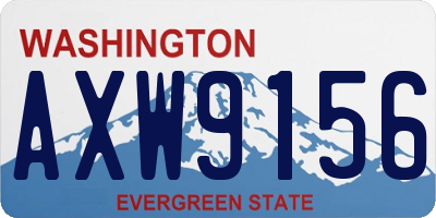 WA license plate AXW9156