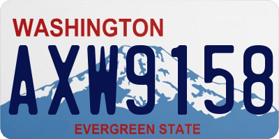 WA license plate AXW9158