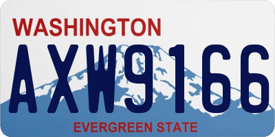 WA license plate AXW9166