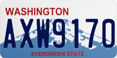 WA license plate AXW9170