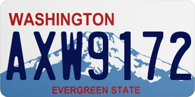 WA license plate AXW9172