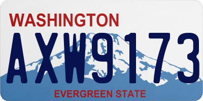 WA license plate AXW9173