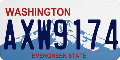 WA license plate AXW9174