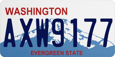 WA license plate AXW9177